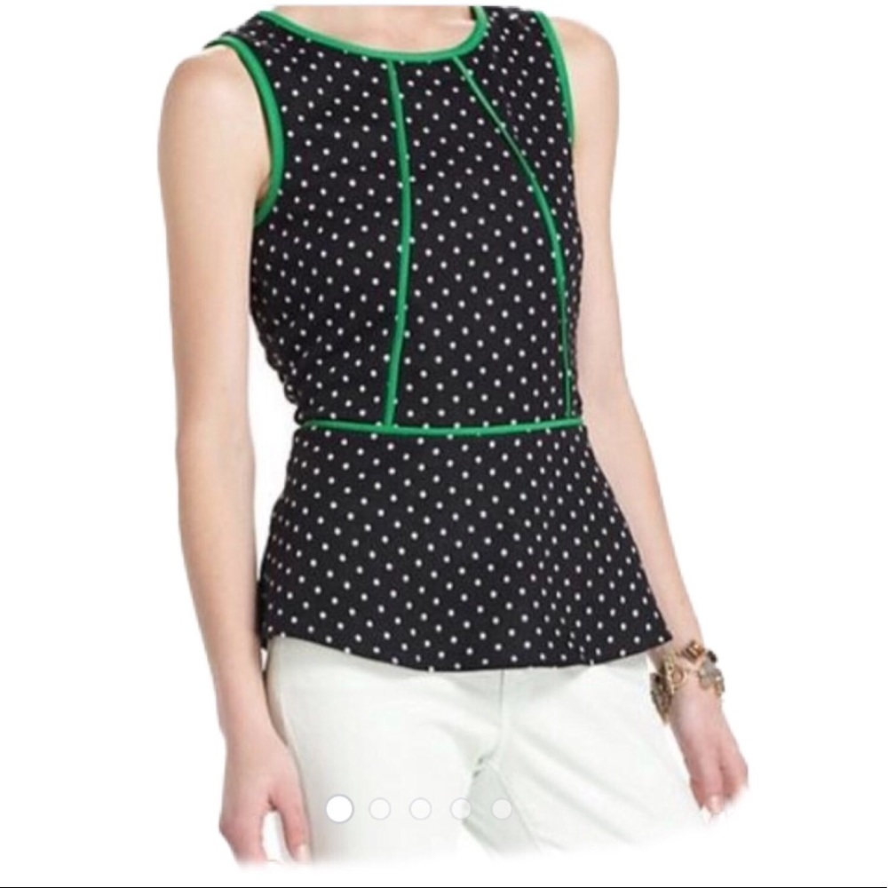 Anthropologie Weston Wear Peplum Polka Dot Top - Picture 2 of 8